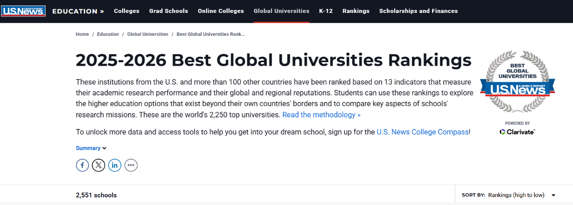 世界大学排名
