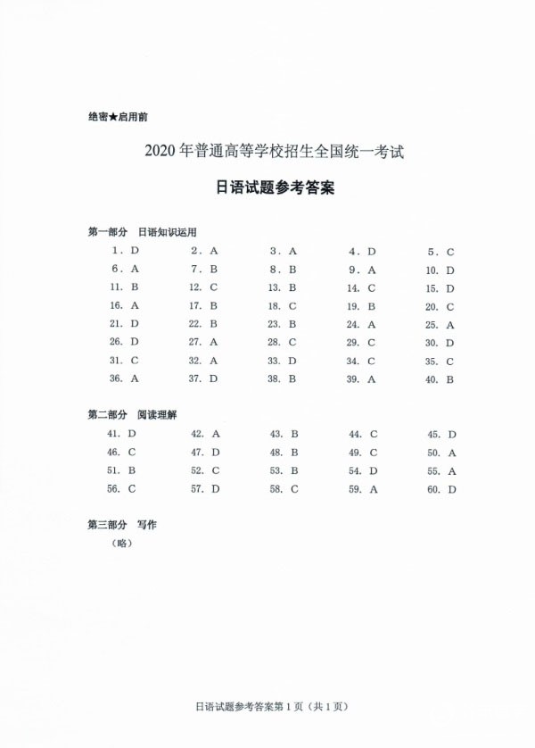 高考日語試卷