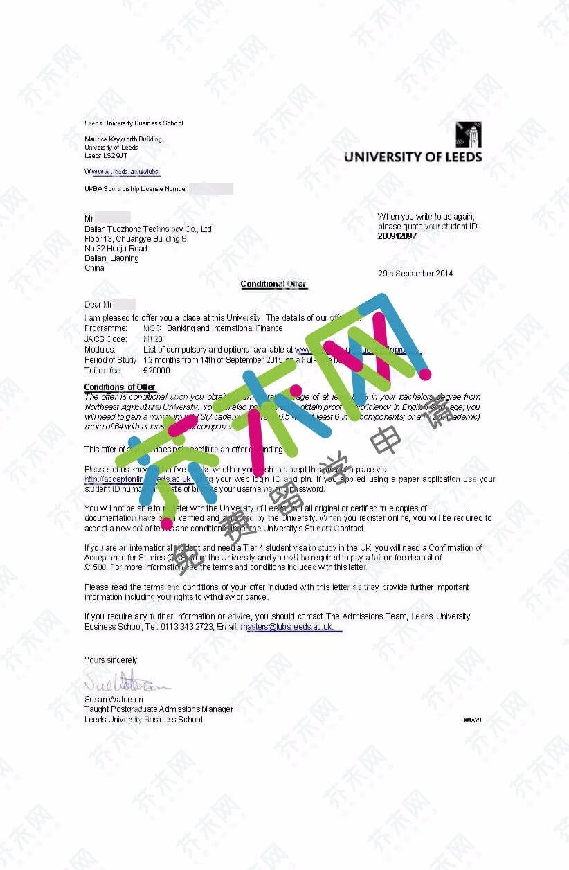 白同学的利兹大学offer