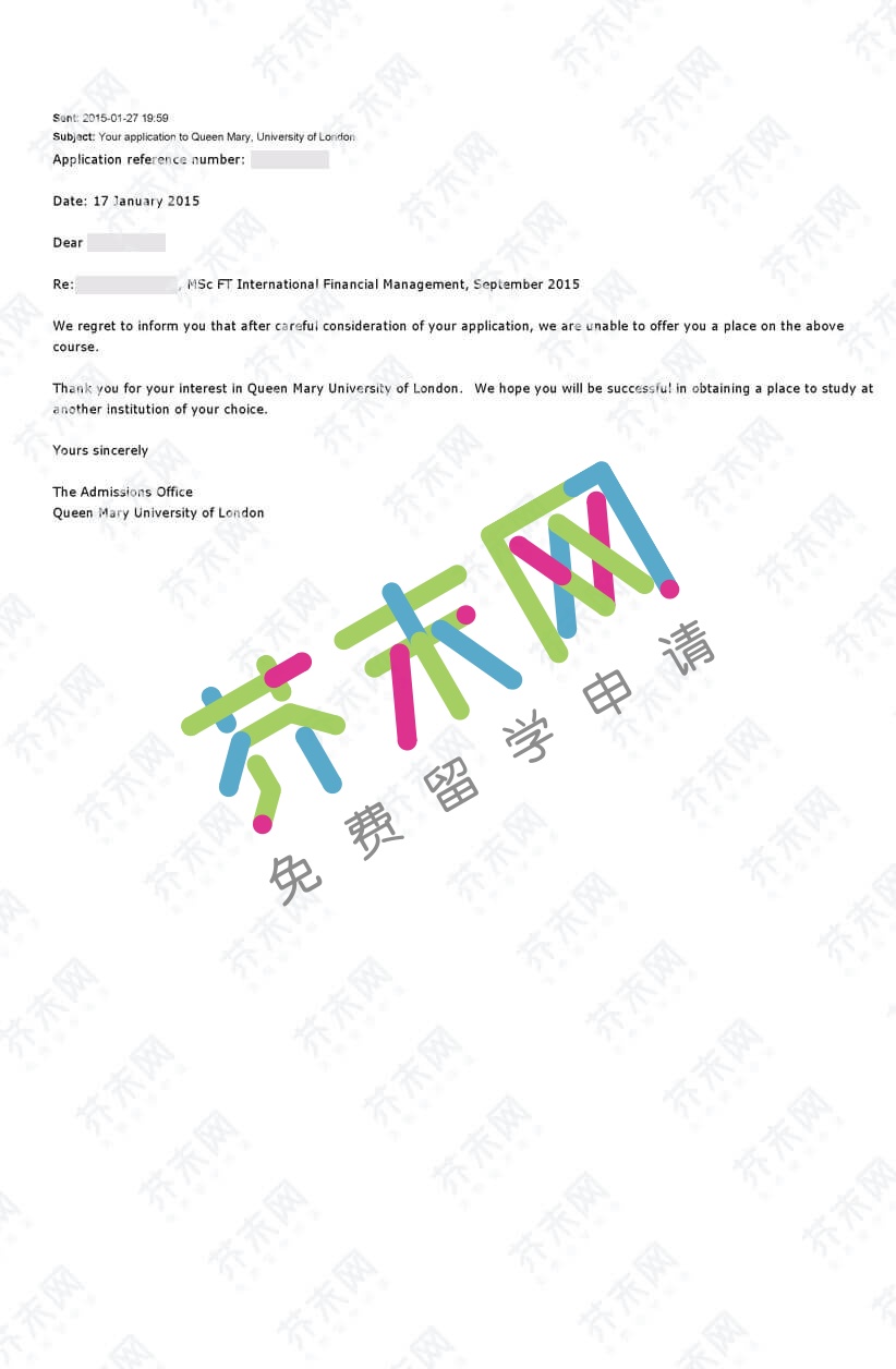 郭同学的伦敦大学玛丽皇后学院offer