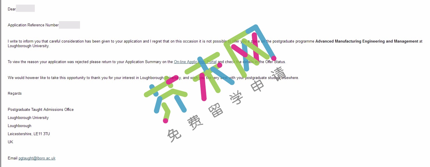 陳同學的拉夫堡大學offer