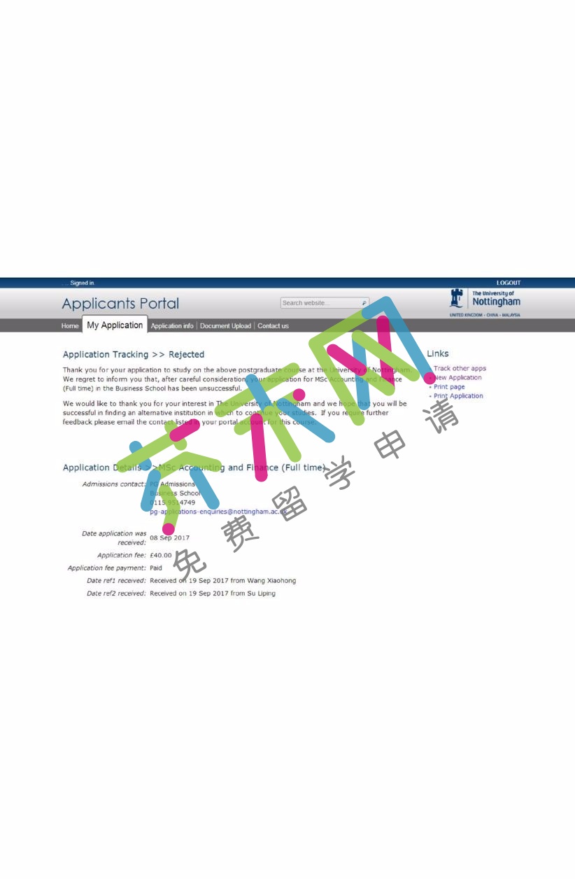 諾丁漢大學(xué)offer 劉同學(xué)的諾丁漢大學(xué)offer