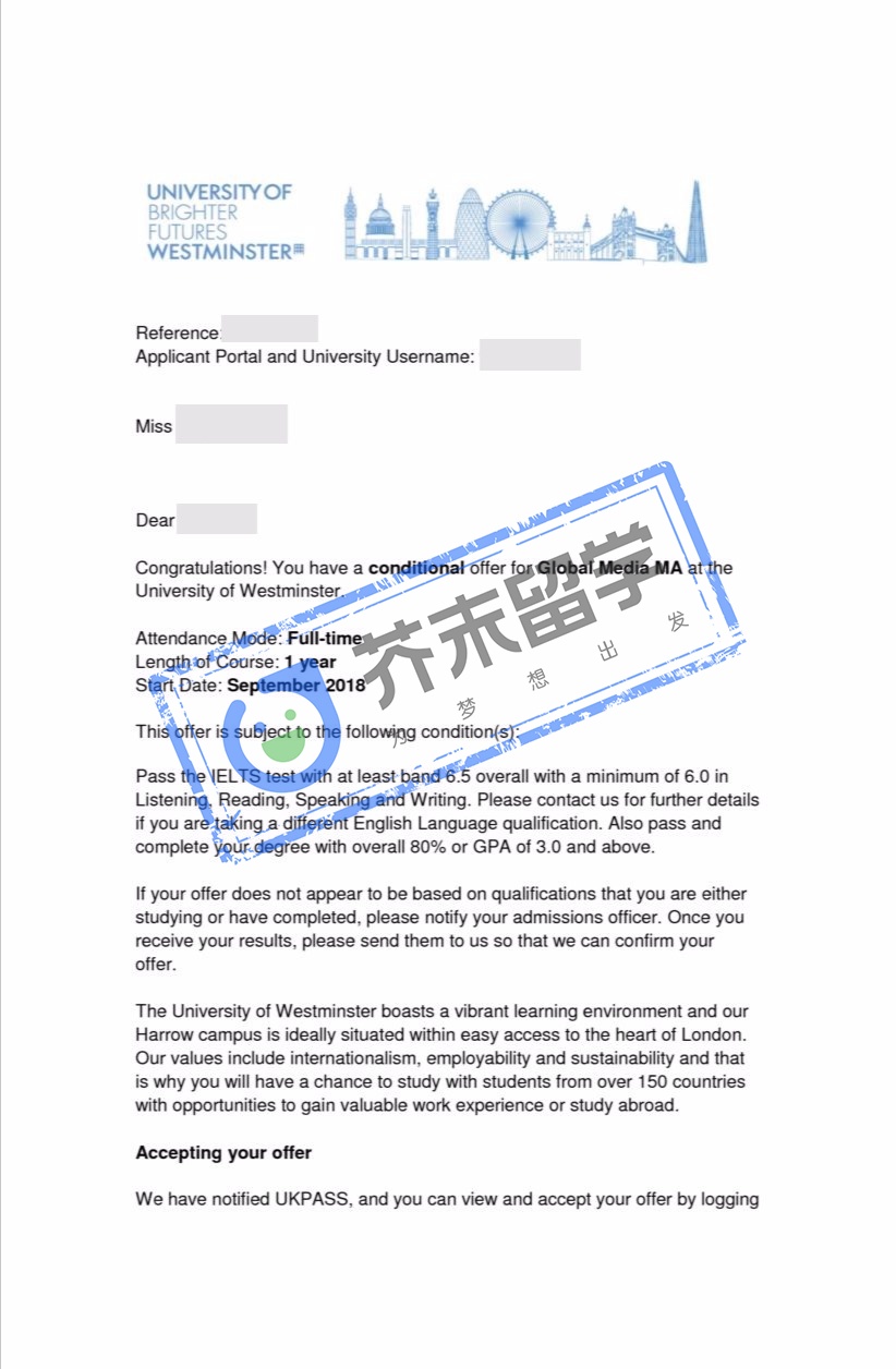 伦敦大学国王学院offer 李同学的伦敦大学国王学院offer