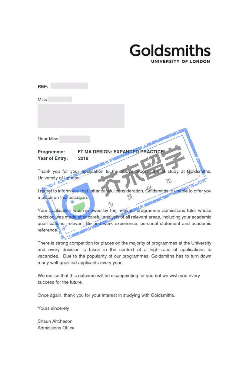 張同學(xué)的金史密斯學(xué)院offer